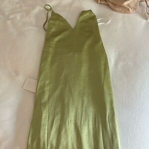 Satin green maxi dress from revolve size XS. Never worn